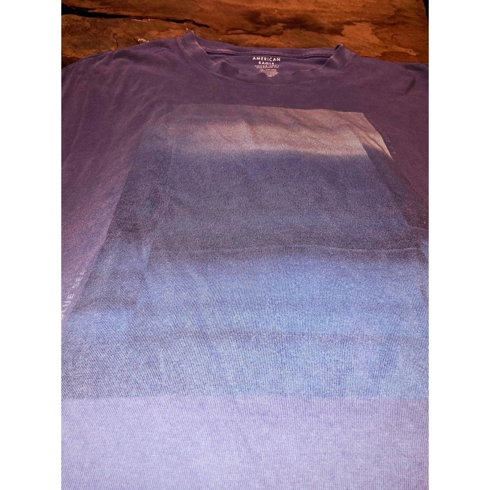 American Eagle Casual T-Shirt Mens XXL Blue  Ombre Graphic Super Soft Oversized